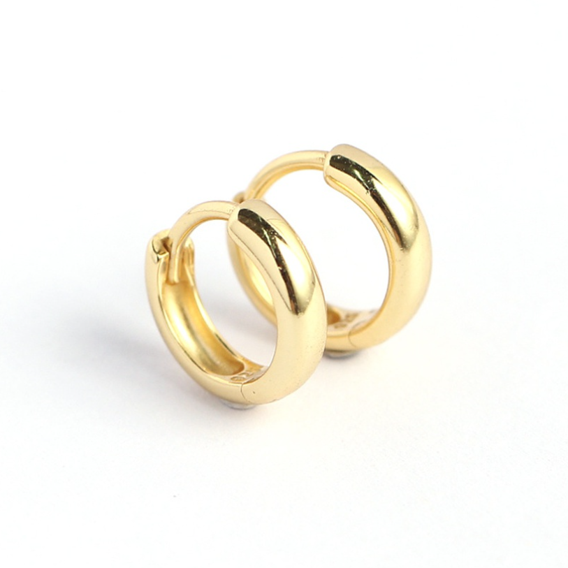 Gold Vermeil Thick Huggie Earrings