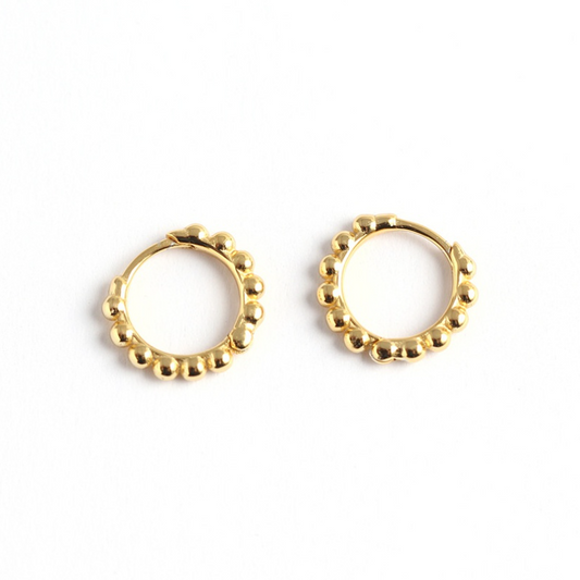 Gold Vermeil Beaded Huggie Earrings